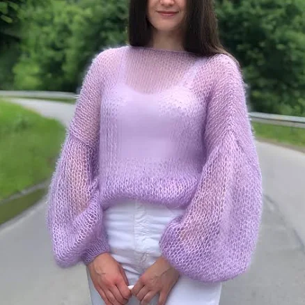 Mohair Puff Sleeve Sweater