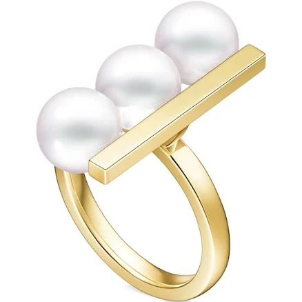 Tasaki 18k Yellow Akoya Pearl Balance Plus Neo Ring
