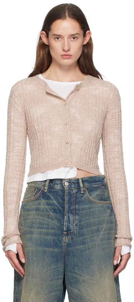 Pink Wide Rib Cardigan