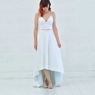 Vivian High Low Satin Wedding Skirt
