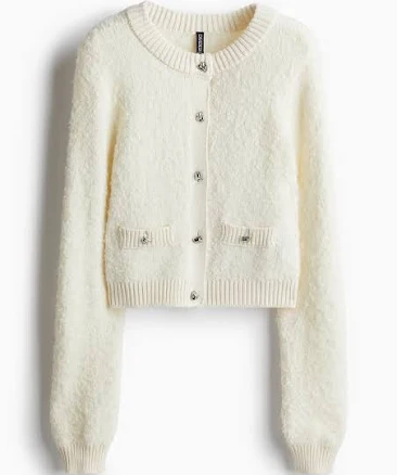 H&M Ladies Bouclé-Knit Cardigan