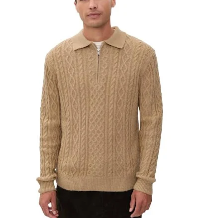 Rhythm Mohair Quarter Zip Fisherman Knit - Incense