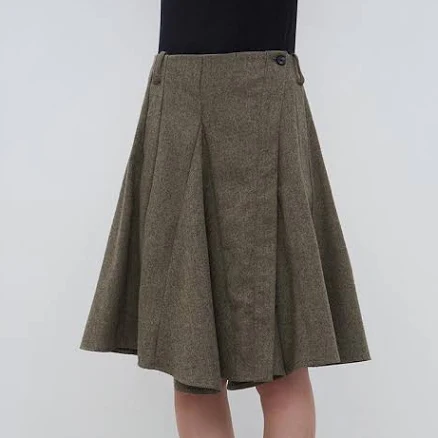 W Concept Wool A-Line Wrap Skirt