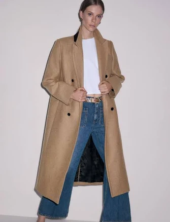 ME+EM Women's Double-Breasted Italian Wool Tailored Coat
