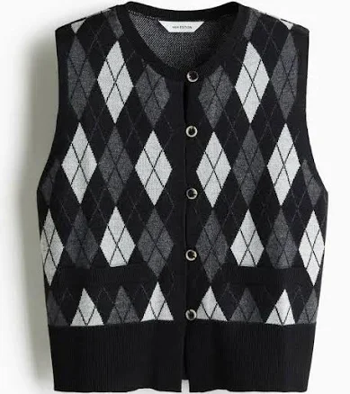H&M Ladies Wool-Blend Jacquard-Knit Vest