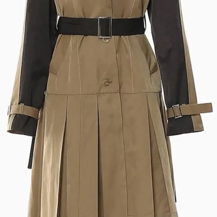 Pleated Trench Dress