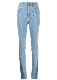 Mugler Spiral Panelled Skinny Jeans