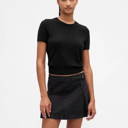 Gap Women's Belted Denim Mini Skirt