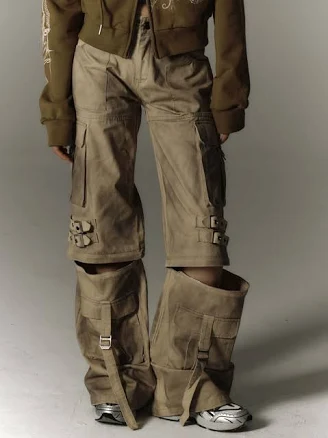 Millard Fashion Punk Washed Multi-Pocket Cargo Pants
