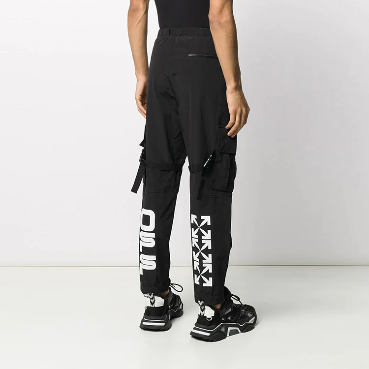 Black Nylon Cargo Pants