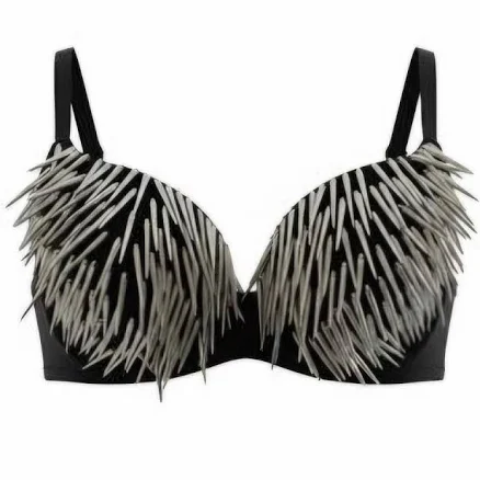 Area 15 Women’s Spiked Bra Top Black Silver Studded Festival Rave