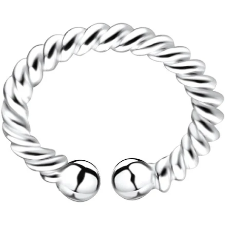925 Sterling Silver Twist Rope Ear Cuffs