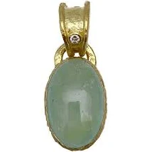 Aquamarine Cabochon Pendant — Hughes Bosca