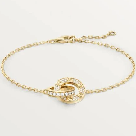 Women Cartier LOVE bracelet on chain