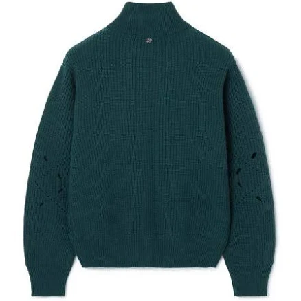 moonsun ESSENTIAL_UNISEX MSS Argyle Hole Half Zip Up Knit