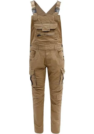 Men's Side Button Opening Cargo Pocket Overalls