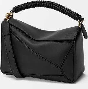 Loewe Womens Puzzle Woven-Handle Mini Leather Cross-body Bag