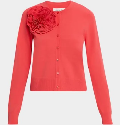 Lela Rose Women's Rose Detail Knit Cardigan