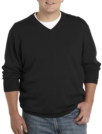 Oak Hill Premium by DXL Men's Big and Tall Cotton/Cashmere V-Neck Sweater
