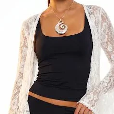 RUFFLED LACE CARDIGAN