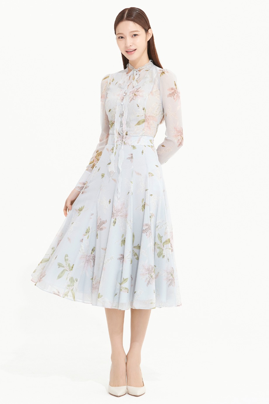 Silk Chiffon Flare Skirt