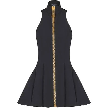 Balmain Women's Short halterneck Dress in grain de poudre wool