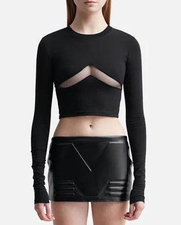 MOWALOLA Cutout Long Sleeve Crop Top