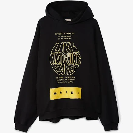 Man Marni Black Printed Hoodie