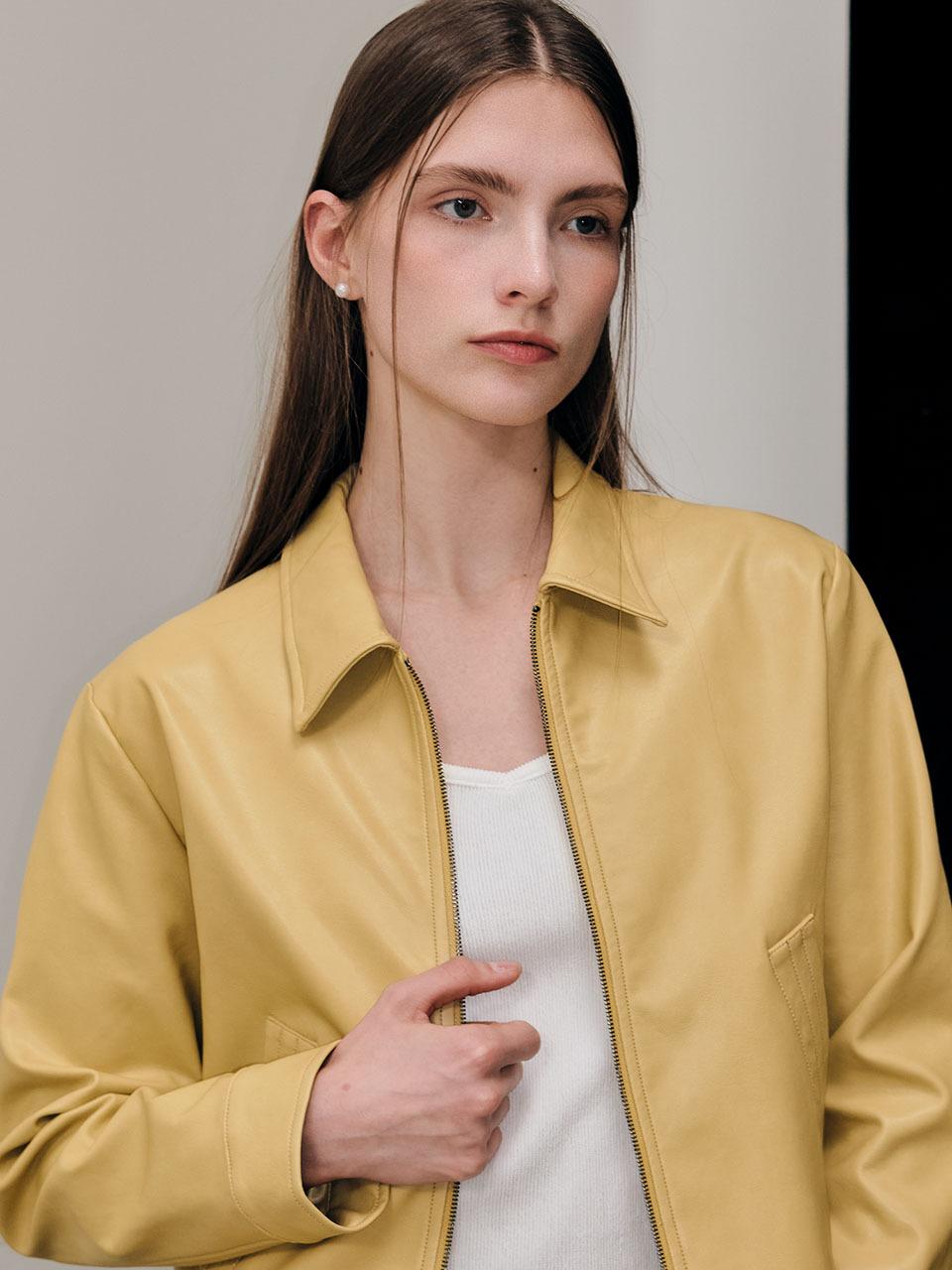 New Classic Zip-Up Leather Jacket