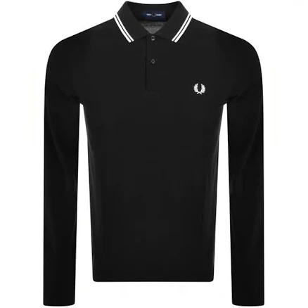 Mens Fred Perry Long Sleeve Twin Tipped Polo Shirt