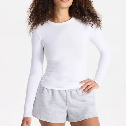 No Boundaries Ribbed Crewneck Tee with Long Sleeves