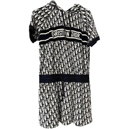 DIOR Women's Cotton Jersey Fleece Oblique Motif Dress