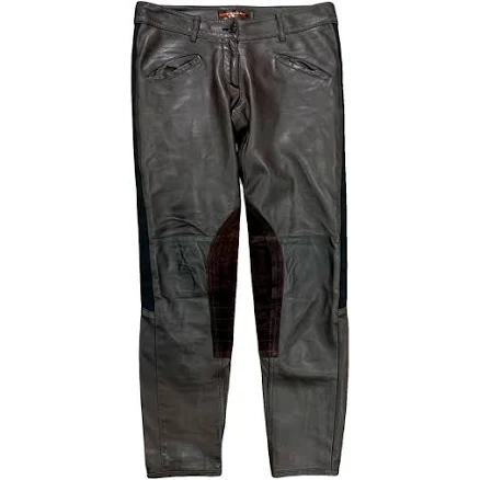 Prada Leather Motorcycle Trousers Size S International Brown