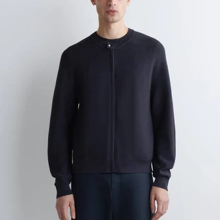COS Men's Racer-Neck Knitted Rayon Jacket