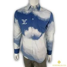 New Authentic Louis Vuitton Virgil Abloh Regular Fit Cloud Shirt