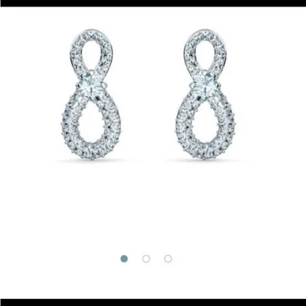 Swarovski Women's Infinity Mini Rhodium Plated Earrings