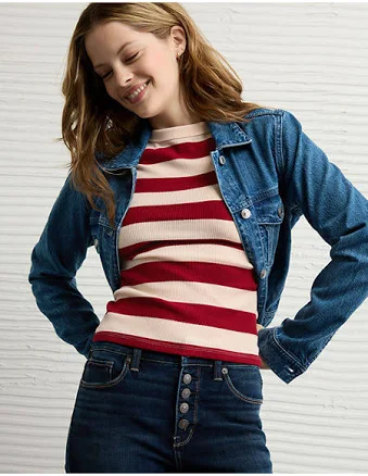 AE Women's Waffle Hey Baby Tee