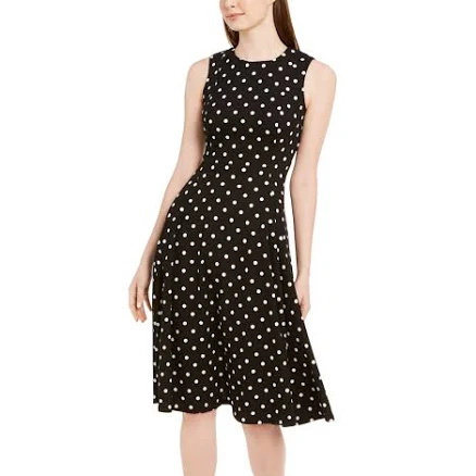 Calvin Klein Women's Polka Dot Fit & Flare Dress