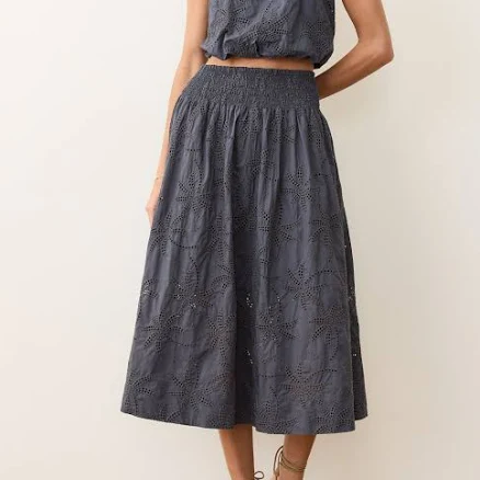 Marine Layer Women's Bea Eyelet Midi Skirt