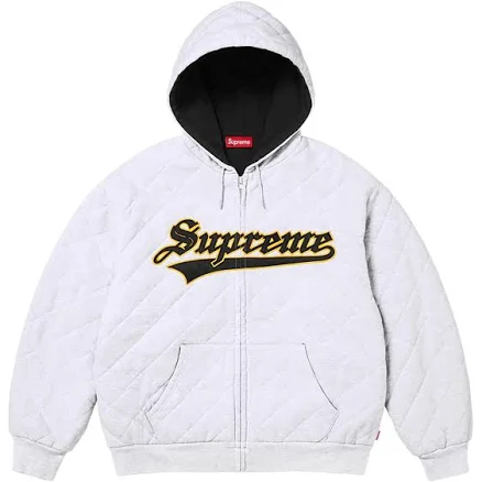 Supreme Men's Quilted Zip Hooded Sweater