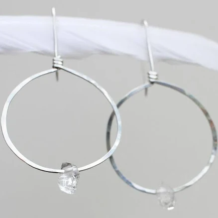 Silver Jupiter Drops Hoop Earrings