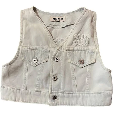 Miu Miu Denim Cropped Vest Size 36 IT