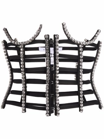 Crystal-embellished Cage Corset
