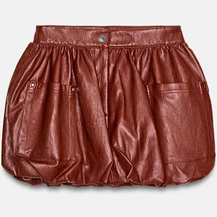Zara Faux Leather Balloon Mini Skirt