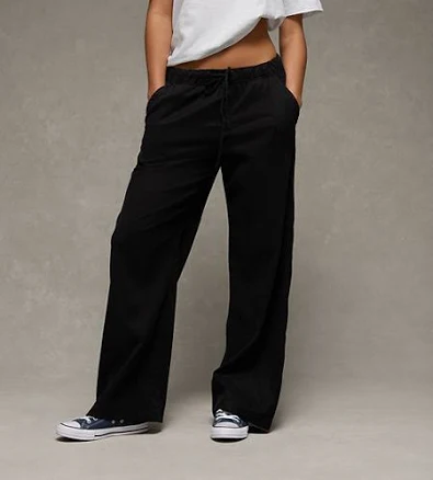 AE Women's Mid-Rise Wide-Leg Pull-On Pants