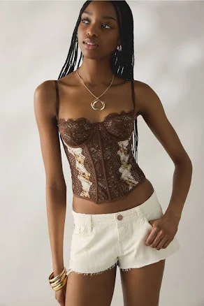 Out From Under Modern Love Corset in Beige, Women's XL at Urban Outfitters