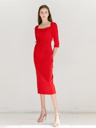 Odette Square Neck Midi Dress