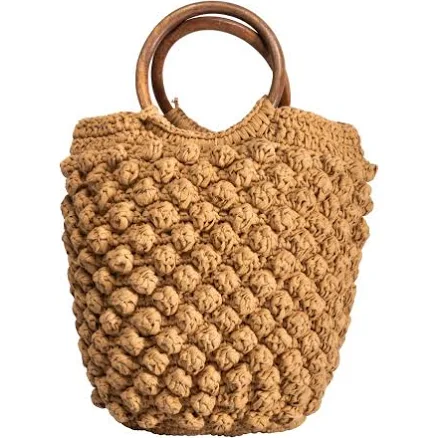 Iconique Women's Natural Woven Egg Bag