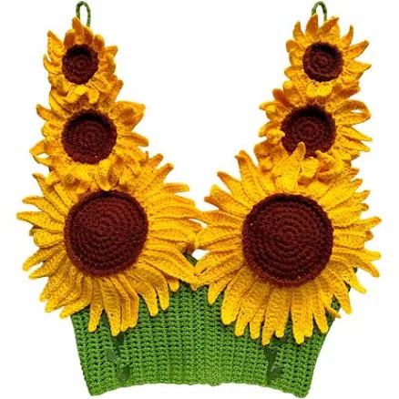 Cropped Sunflower Crochet Top