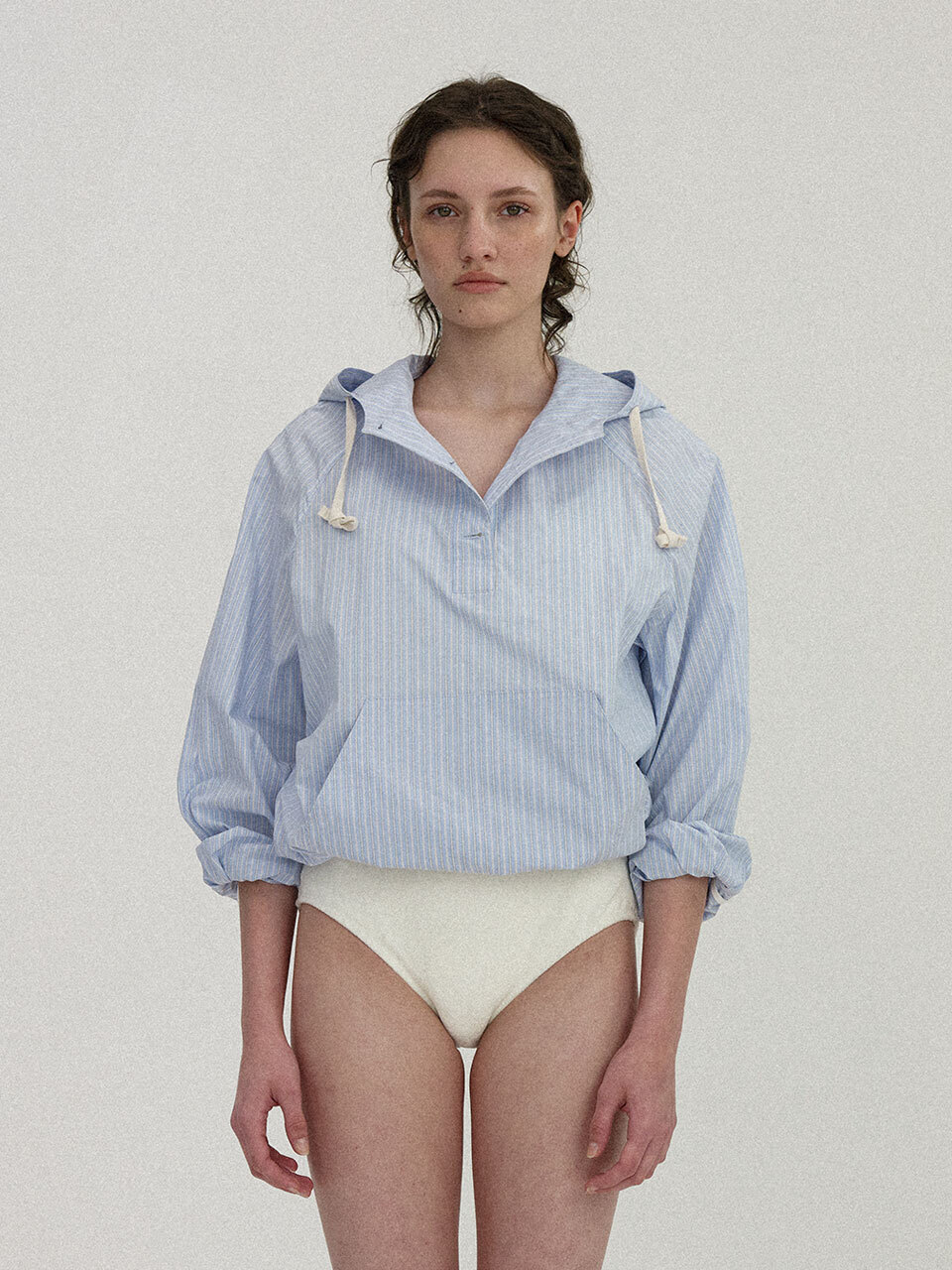 Castel Hoodie Anorak_Blue Stripe